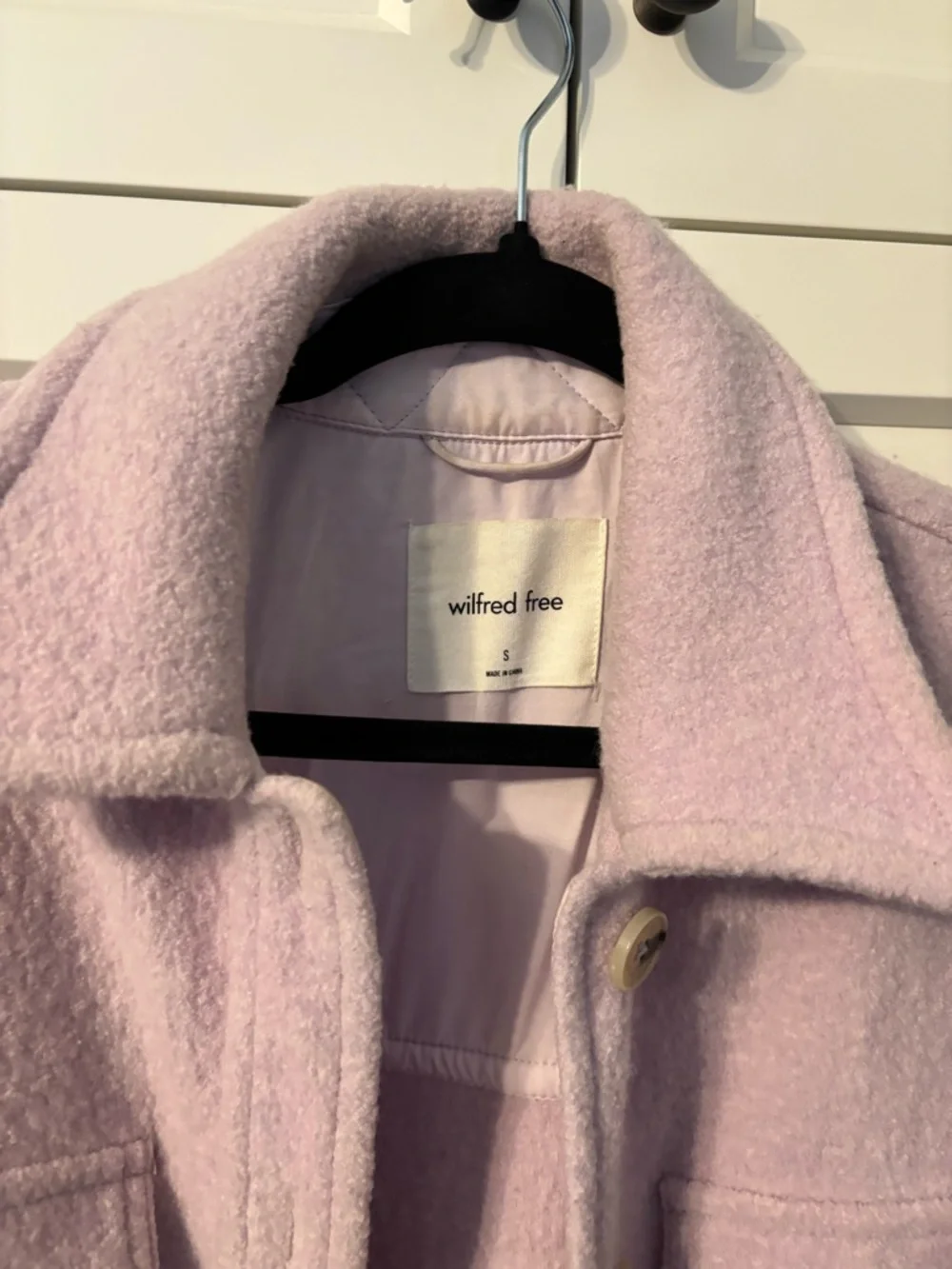 Wilfred Free Aritzia Lilac Purple Wool Blend Shacket Size Small - Picture 7 of 12